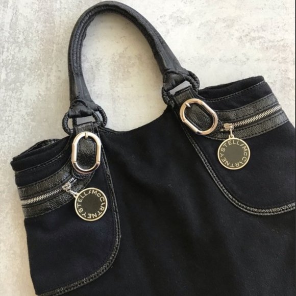 STELLA MCCARTNEY Large Black Felt Tote